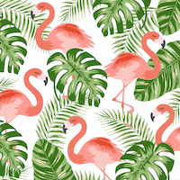 Serviettes Flamingo green 33x33 cm