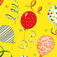 Party balloons yellow 33x33 cm napkins